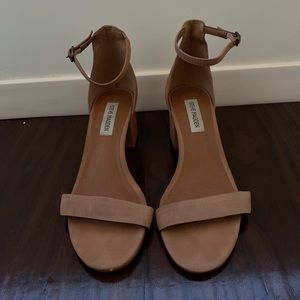 Steve Madden Ankle Strap Suede Sandals in Nude